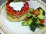Growing Eden: Falafel Burgers with Cilantro Feta Sauce & Pickled&nbsp;Onions