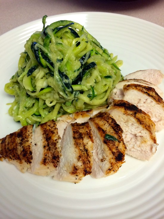 Close up Zucchini Noodles